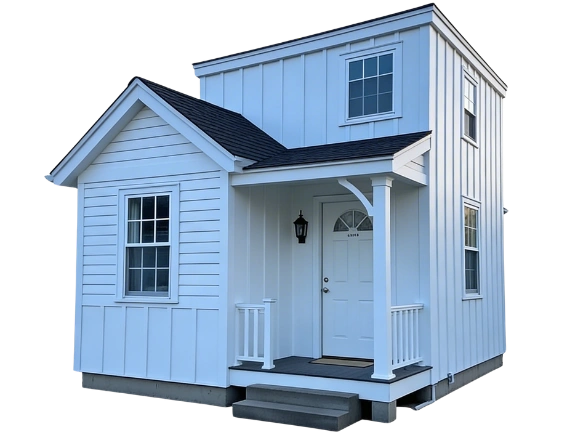 ADU Made Right small ADU home exterior with front porch and compact living design in Los Angeles